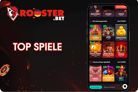Top Spiele im Rooster Bet Casino mit hohen RTP-Werten